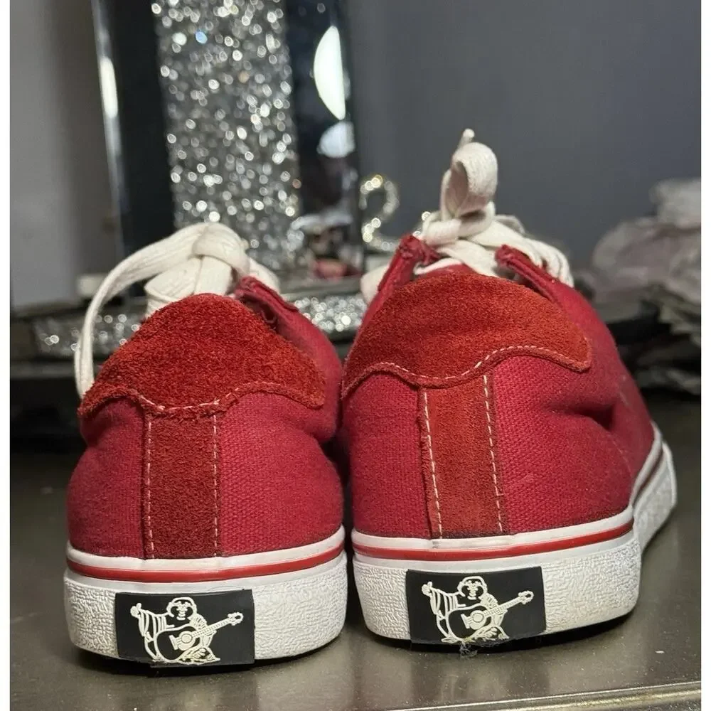 True Religion Nuno Red Canvas Suede Sneakers Shoes Mens Size 13 Casual